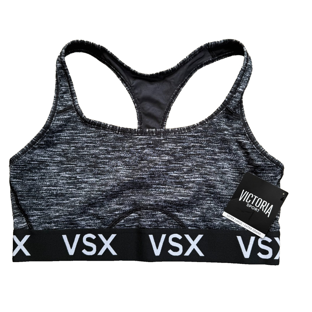 Victoria’s Secret VSX Space Dye Racerback Sports Bra XL Grey Athletic Workout